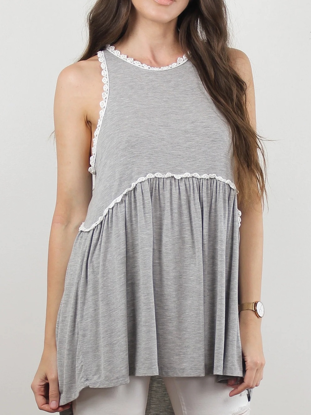 POL Zip Flowy Sleeveless Top